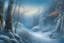 Placeholder: Winter landscape in high resolution, forest, perfect graphics, frost, fluffy trees, long snow-covered path, fluffy snow, professional photography, high resolution, high detail, ISO 100, realistic, beautiful, aesthetically pleasing, bright lighting, Catherine Weltz Stein, Dmitry Vishnevsky. Josephine Wall, Thomas Kincaid