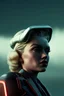 Placeholder: Ultra Realistic retro sci-fi scene, portrait, blonde woman, sweet young Marilyn Monroe face, perfect iris, tight latex coat, Strange planet background, Retro sci-fi style helmet, fog, rain, soft color, highly detailed, unreal engine 5, ray tracing, RTX, lumen lighting, ultra detail, volumetric lighting, 3d, finely drawn, high definition, high resolution.