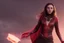 Placeholder: Wanda Maximoff, feiticeira escarlate usando traje vermelho de vestido, destruindo a realidade, governando o mundo, destruição, 4k render, dramático, cinematográfico, poderes destruindo tudo, expressão brava