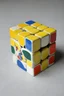 Placeholder: an old rubik's cube, porcelain