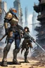 Placeholder: haiku by masamune shirow: post-apocalyptic desolated city. Three bioroids: death with a blade, dust with a rifle, and rust with a club.