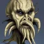 Placeholder: Cthulhu with white skin and a beard made of fleshy tentacles as a Russian Orthodox nosferatu with yellow eyes and vampire fangs and spines in the side of the nose