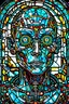 Placeholder: Victor Stone Cyborg stained glass,