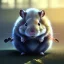 Placeholder: Deri ceket giymiş siyah tüylü hamster,highly detailed, grainy, realistic, unreal engine, octane render, bokeh, vray, cinema4d, movie