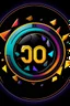 Placeholder: a stylized eclipse surrounded by jagged, metallic shapes make it a 90s badge