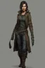 Placeholder: create an iconic female full body ragged rogue thief character illustration with highly detailed facial features in the art style of Thom Tenery , 8k, ArtStation, DeviantArt