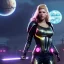 Placeholder: Actress , sci-fi, cyber punk , Katheryn Winnick, retro futuristic, portrait, samurai, 16 bit, unreal engine 5, god light, ultra hd, vibrant color, gradient background, neon.