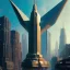 Placeholder: Cyberpunk scene of futuristic Liberty Statue of New York, masterpiece,galaxian,sci-fi, in the style of John Berkey