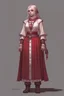 Placeholder: full length, 22-year old female cleric with red necklace