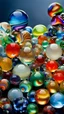 Placeholder: many stunning glass marbles, colorful, extremely detailed, realistic shapes, colorul, 90s nostalgia, stunning, shiny, ultra detailed, perfect photo