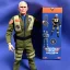 Placeholder: Mike Pence G.I. Joe toy Doll space force uniform, orange blue fabric, guns, wall packaging for sale, bright pricetag, empty box