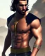 Placeholder: young arab human male, eyes with slick back hair, 8k resolution concept art, dynamic lighting hyperdetailed intricately detailed Splash art trending