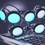 Placeholder: Futuristic High Tech rave glasses on a table, close shot