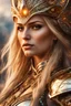 Placeholder: Half body of a very beautiful battle mage woman with shining glass armor, topaz eyes, long blonde hair, full lips, temple in background , intricate details, very detailed scene with intricate details ,ultra hd, realistic, natural colors, highly detailed, UHD ,perfect composition, beautiful detailed intricate image , insanely detailed 8k artistic photography, photorealistic concept art, soft natural volumetric cinematic perfect light,