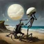 Placeholder: out of proportion, surreal landscape of an embalming biomorphic puppet osmosis, by Yves Tanguy and Aleander Jansson, oil painting, disaffected perspective disorder,, minimalism, by H.R. Giger