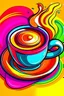 Placeholder: bright coffee image, cartoon style, vibrant colors