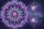 Placeholder: one cosmic crystal flower in blue and pink cosmos