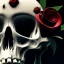 Placeholder: Cracked Skull and red rose, marble texture, dark, fantasy art, shallow depth of field, macro lens, unreal engine 5, ultra detailed,8k, HDR, hyperphotorealistic, bone, set in fire