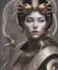 Placeholder: realistic detailed face portrait of one handsome futuristic geisha with element of alien cyberpunk armor by ayami kojima, amano, greg hildebrandt, alphonse mucha, and mark brooks, male, masculine, art nouveau, cyberpunk, neo - gothic, gothic, character concept design