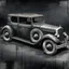 Placeholder: An old classic car 1900 a full side view , Hyper Realistic Aerial Grungy Dark-Grey Brush strokes on a dark rustic background with charcoals