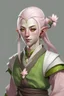 Placeholder: Female Spring Eladrin monk with light pink hair