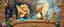 Placeholder: sacred geometry embroidered patterns, two totally symmetric fluffy angel lion gremlin slug nice cheerleader singing on ornate carved magical bridge in garden , full body portrait strong aura, oil painting and air brush, in swing net, strong wind, grid