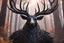Placeholder: Black Shadow symbiote in 8k realistic anime e drawing style, human model, close picture, Deer them, neon color, crystal antlers deer, intricate details, highly detailed, high details, detailed portrait, masterpiece,ultra detailed, ultra quality