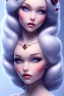 Placeholder: Snow white, beautiful, soft, blues eyes, straight and blonde long hair