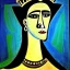 Placeholder: portrait of a queen picasso style