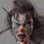 Placeholder: a Photorealistic dramatic hyperrealistic criyng clown paint ,Crystal black eyes, elegant, by WLOP,Artgerm,Greg Rutkowski, Beautiful dynamic,shadows,Artstation,concept design art,Octane render,8K