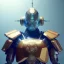 Placeholder: A portrait of a crystalised robot samurai with yakuza tatu, atmospheric, realistic, unreal engine cosmic galactic, cinematic lighting, octane render, random colors, transparent, cosmic ambiance, masterpiece, art by Yoji Shinkawa, composing fit inside