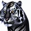 Placeholder: animal, full body black tiger, wings,