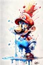 Placeholder: Waterbrush Mario illustration
