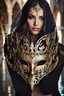 Placeholder: Photograph Beautiful woman wearing venice Metal Mask Carving Art,Fashion Style