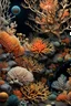 Placeholder: 3D rendering of Expressively detailed and intricate of a hyperrealistic “coral reef”: side view, scientific, single object, shinning gold, vines, tribalism, black background, shamanism, cosmic fractals, octane render, 8k post-production, detailled metalic bones, dendritic, artstation: award-winning: professional portrait: atmospheric: commanding: fantastical: clarity: 16k: ultra quality: striking: brilliance: stunning colors: amazing depth