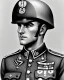 Placeholder: Amateur Pencil Sketch of a Soldier, circa the 1960s, they're wearing military fatigues and a helmet, scraggly hair shown,