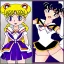 Placeholder: sailor moon con pelo largo i rubio, con traje blanco