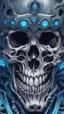 Placeholder: a close up of a person with a skull on their head, blue and black colors, anime skull portrait man, scary detailed art in color, hiroyuki-mitsume takahashi, nychos art aesthetic, half man half skeleton, anime cyberpunk art, colored manga art, rossdraws pastel vibrant, cold colors. insanely detailed, beautiful anime portrait, stunning anime face portrait, scary art in color