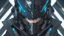 Placeholder: A man wears a black glass Cyberpunk helmet , full helmet, Changshan, black and blue color, solo leveling shadow drawing style, neon, intricate details, highly detailed, high details, detailed portrait, masterpiece,ultra detailed, ultra quality