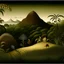 Placeholder: A brown mountain near a savanna designed in Mayan architecture painted by Henri Rousseau