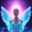 Placeholder: Visage Angel crystalline, blue,pink , cosmic, opalescent, gemstones, crystals, other worldly,water,bright, ice background, snow lake blue