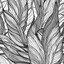 Placeholder: seamless banana leafs, wallpaper pattern, drawing in vector lines and same line weight. black lines