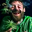 Placeholder: A man enjoying the intoxicating feeling from the weed