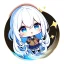 Placeholder: Clear focus, High resolution, long white hair, hair between eyes, straight long locks, sparkling blue eyes, wearing a sailor uniform, wearing a sailor skirt, wearing a brown vest, cute, 1girl, fluffy hair, cute, chibi, cartoon, rough line art, white background