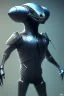 Placeholder: full length alien clean art NFT, blender 3d