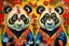 Placeholder: Pandas wearing Chinese masks painting