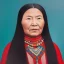 Placeholder: Full body portrait, painting, medium shot lady Greenlandic Inuit art