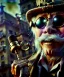 Placeholder: steampunk, cabaret scene. old man. little monkey, Sunglasses, rain, smoking, happy, hot. A lot of people background, highly detailed, concept art, unreal engine 5, god rays, ray tracing, RTX, lumen lighting, ultra detail, volumetric lighting, 3d, finely drawn, high definition, high resolution.