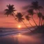 Placeholder: Sunset on the beach during romantic magical night