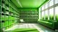 Placeholder: Modern green library interior with sunlight. Decor and desing concept. 3D Rendering